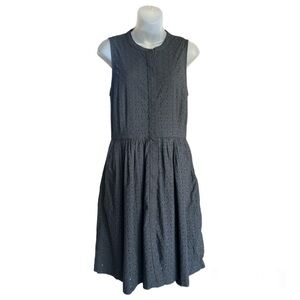 J by J. Crew Women’s Black Cotton Eyelet Lace Shirt Dress size 8